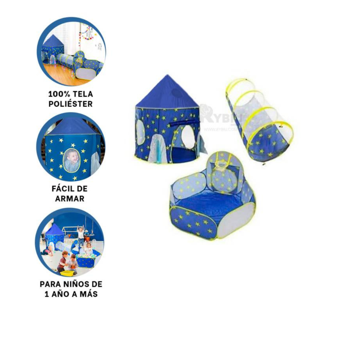 Carpa cohete  con túnel y piscina d ptas